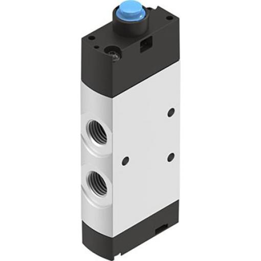 Pneumatický ventil s ručním ovládáním, řada: VMEF Plunžr G 1/4 G, materiál tělesa: Hliníková slitina 8031319, teplotní