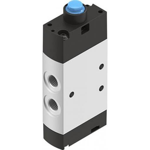 Pneumatický ventil s ručním ovládáním, řada: VMEF Plunžr G 1/8 G, materiál tělesa: Hliníková slitina 8031320, teplotní
