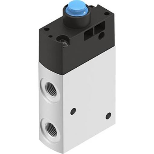Pneumatický ventil s ručním ovládáním, řada: VMEF Plunžr G 1/8 G, materiál tělesa: Hliníková slitina 8031335, teplotní