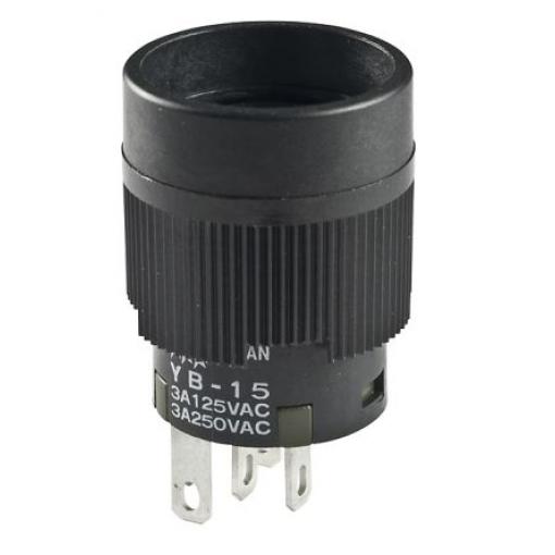 NKK Switches Tlačítkový spínač, řada: YB IP65 SPDT Panel zap-zap Osvětlené 15 mm 3 A 30 V dc 125 V ac