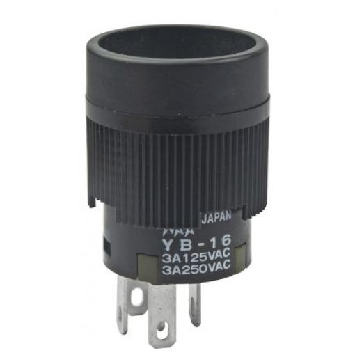 NKK Switches Tlačítkový spínač, řada: YB IP65 SPDT Panel zap-zap Osvětlené 15 mm 3 A 30 V dc 125 V ac