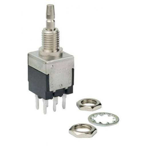 NKK Switches Tlačítkový spínač, řada: EB DPDT zap-zap 6.4 mm 3 A 28 V dc 125 V ac