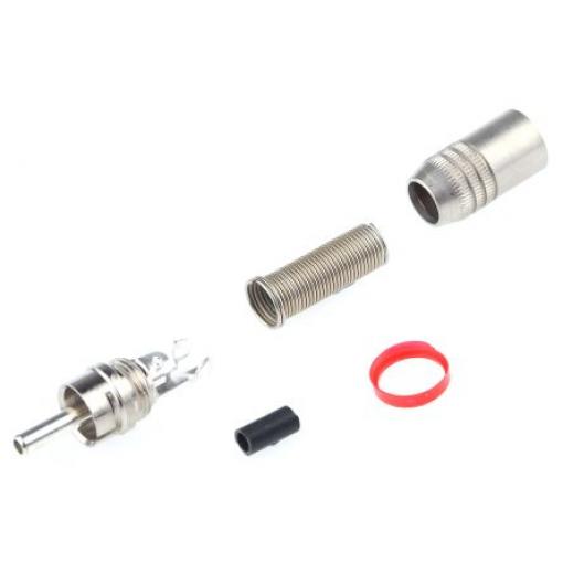 RS PRO Zástrčka RCA, orientace těla: Rovný, Přírodní, Kabel, pokovení: Niklované stříbro 5A, materiál kontaktu: Mosaz,