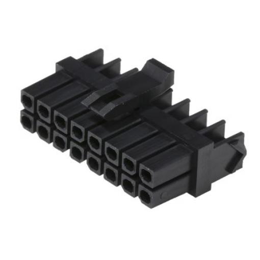 Molex Ochranný kryt konektoru, řada: Micro-Fit Vnější, rozteč: 3 mm, počet kontaktů: 16, počet řad: 2, orientace těla: