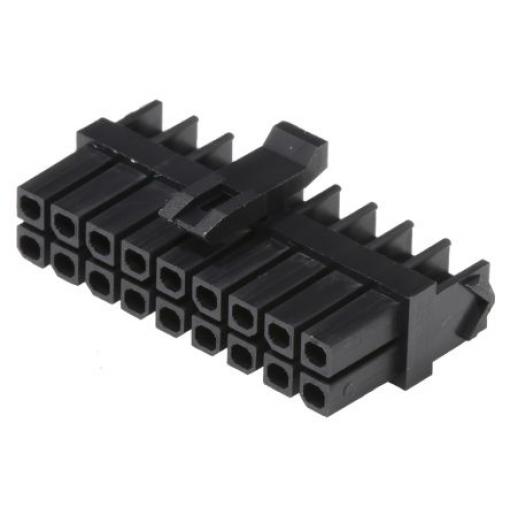 Molex Ochranný kryt konektoru, řada: Micro-Fit Vnější, rozteč: 3 mm, počet kontaktů: 18, počet řad: 2, orientace těla: