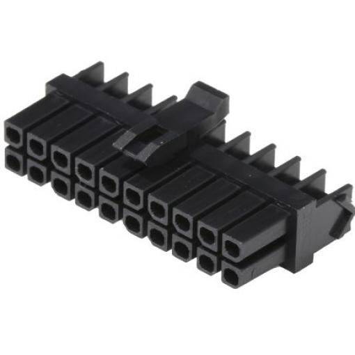 Molex Ochranný kryt konektoru, řada: Micro-Fit Vnější, rozteč: 3 mm, počet kontaktů: 20, počet řad: 2, orientace těla: