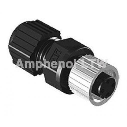 Kulatý konektor, počet kontaktů: 4, Kabel, Kabel, velikost: M12 Amphenol Industrial, pohlaví kontaktu: Vnitřní,