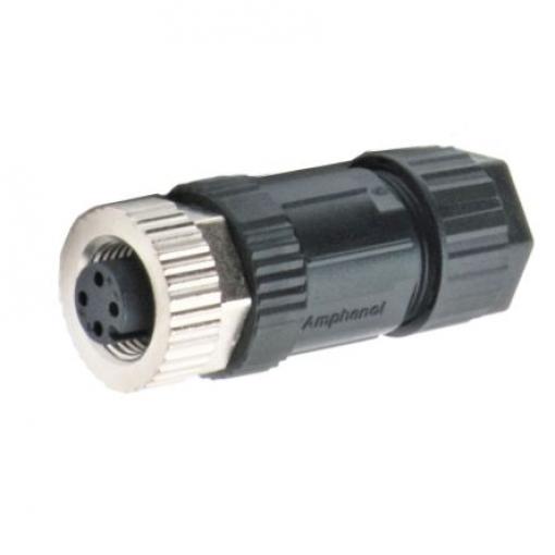 Kulatý konektor, počet kontaktů: 8, Kabel, velikost: M12 Amphenol Industrial, pohlaví kontaktu: Vnitřní, orientace těla: