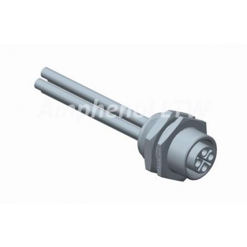 Kabel ovladače snímače, A: Vnitřní, A: Rovný 4, B: Bez koncovky, 630V ac, IP68, řada: M12 Amphenol Industrial 300 mm