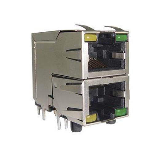 Amphenol Communications Solutions Konektor RJ45, řada: RJSAE Vnitřní, počet cest: 8, Pravý úhel, Povrchová montáž