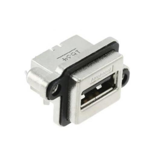 Amphenol Communications Solutions Konektor USB, řada: MUSB Vnitřní, počet portů: 1portový, orientace těla: Pravý úhel