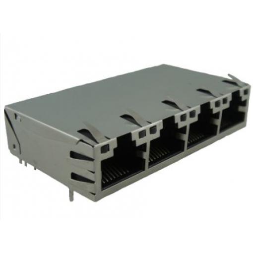 Amphenol Communications Solutions Konektor RJ45, řada: RJMG Vnitřní, počet cest: 8, Pravý úhel, Průchozí otvor Stíněné,