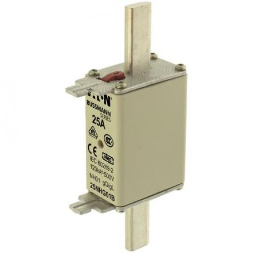 Pojistka s centrovanými vývody 25A NH01 gG, gL Eaton 500V ac