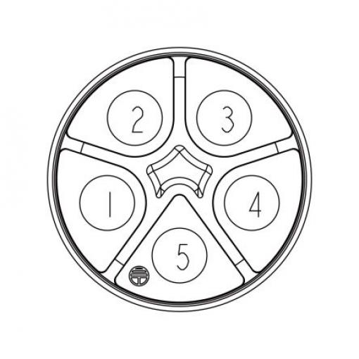 počet kontaktů: 5, velikost: Standard Amphenol Industrial, pohlaví kontaktu: Vnější Zástrčka velikost pouzdra 27 mm,