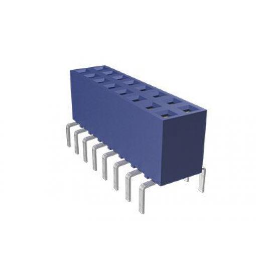 Patice PCB, řada: Dubox, orientace těla: Rovný, rozteč: 2.54 mm Deska-deska, počet kontaktů: 16, počet řad: 1, Průchozí