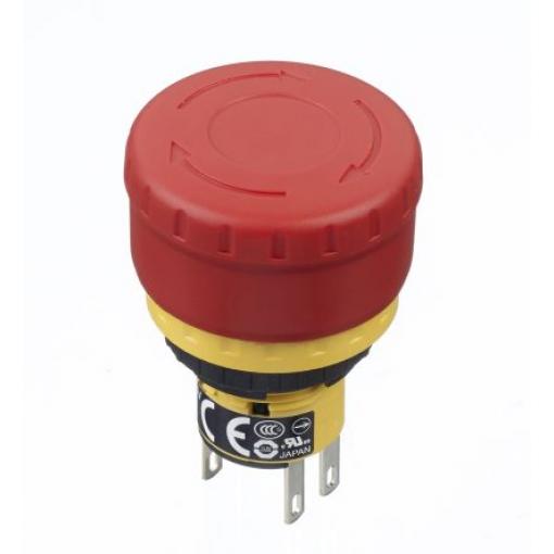 Idec XA Uvolnění kroucením Tlačítko nouzového vypínače Montáž do panelu 16 mm 2 NC IP65, IP40