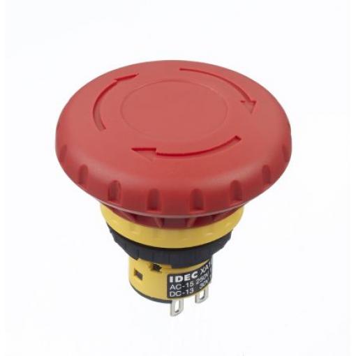 Idec XA Uvolnění kroucením Tlačítko nouzového vypínače Montáž do panelu 16 mm 2 NC IP65, IP40