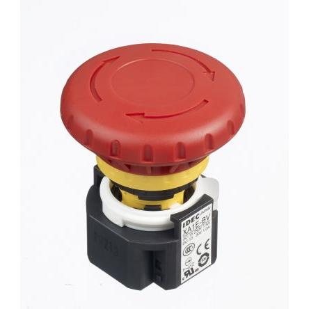 Idec XA Uvolnění kroucením Tlačítko nouzového vypínače Montáž do panelu 16 mm 2 NC IP65