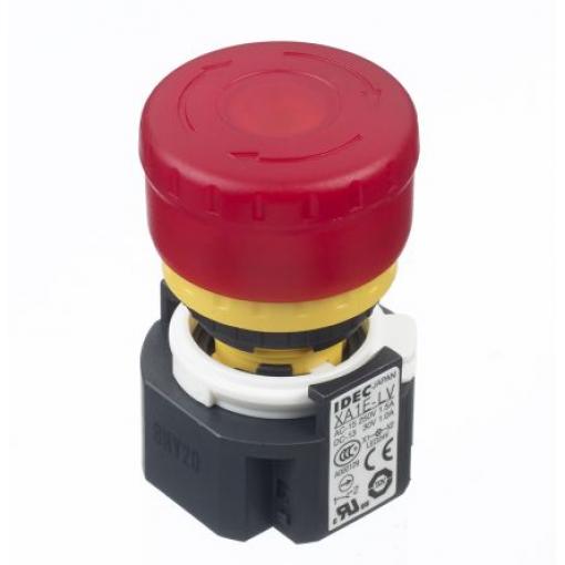 Idec XA Uvolnění kroucením Osvětlené Tlačítko nouzového vypínače Montáž do panelu 16 mm 2 NC IP65