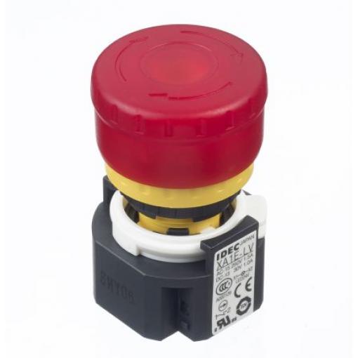 Idec XA Uvolnění kroucením Osvětlené Tlačítko nouzového vypínače Montáž do panelu 16 mm 1 NO, 3 NC IP65