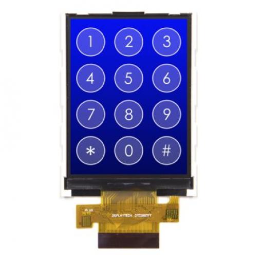 Displej TFT LCD, řada: DT028 2.8in dotykový prostupný TFT 240 x 320pixely podsvícení LED rozhraní MCU, RGB Displaytech