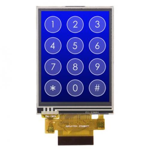Displej TFT LCD DT028BTFT-TS, řada: DT028 2.8 in Dotykový displej 240 x 320 pixel podsvícení LED rozhraní SPI, 16 bitů,