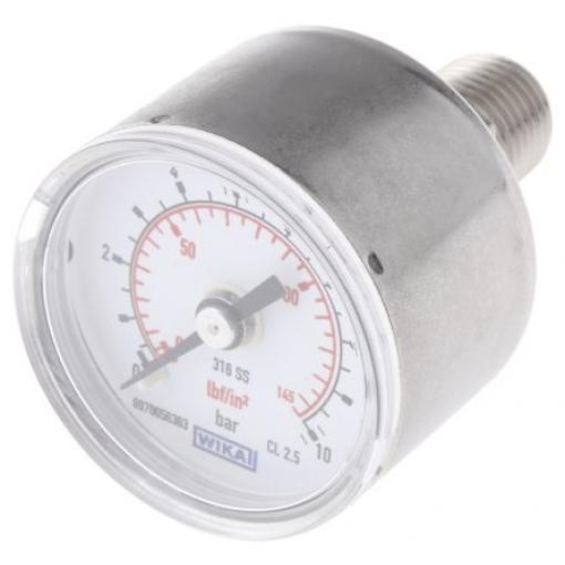 Tlakoměr M1/4G40S-10 Zadní vstup 40mm G 1/4 Nerezová ocel Parker