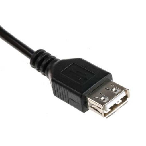 RS PRO Kabel USB do zásuvky IC Vnější, A: USB typu A, 1 m Vnitřní, Černá, B: USB typu A