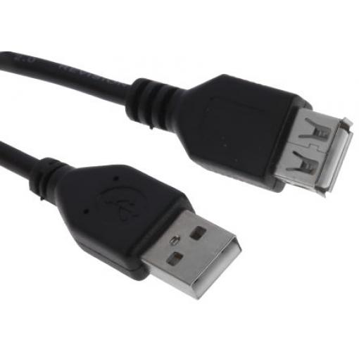 RS PRO Kabel USB do zásuvky IC Vnější, A: USB typu A, 5 m Vnitřní, Černá, B: USB typu A