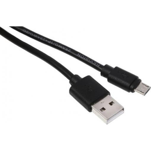 RS PRO Kabel USB do zásuvky IC Vnější, A: USB typu A, 1.8 m Vnější, Černá, B: Micro USB typ B