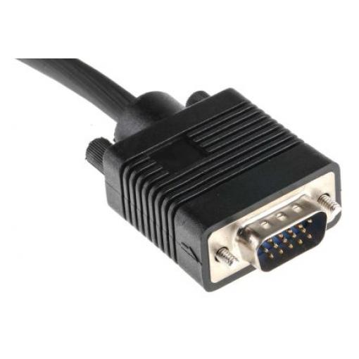 RS PRO, A: Vnější VGA, B: Vnější VGA Kabel VGA 7 m, Černá