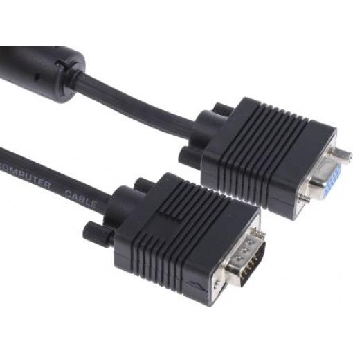 RS PRO, A: Vnější VGA, B: Vnitřní VGA Kabel VGA 2 m, Černá