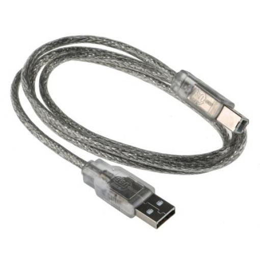 RS PRO Kabel USB do zásuvky IC Vnější, A: USB typu A, 1 m Vnější, Průhledné, B: USB B