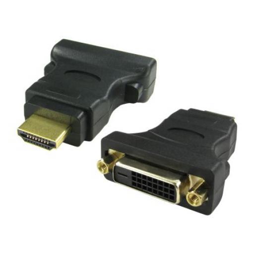 RS PRO AV adaptér, orientace těla: Rovný, adaptér z typu: HDMI Vnější, DVI-D, adaptér z typu: Video Vnitřní, Černá,