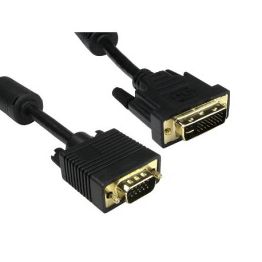 RS PRO, A: Vnější DVI-A, B: Vnější SVGA 5 m Kabel DVI, Černá, Polyvinylchlorid