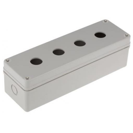 Pouzdro tlačítka, průměr výřezu: 22.5 mm Šedá Plastové RS PRO, počet výřezů: 4