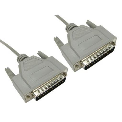 RS PRO Sériový kabel, A: Vnější délka 2 m, A: D-sub 25kolíkový, B: Vnější, B: DB25, Polyvinylchlorid