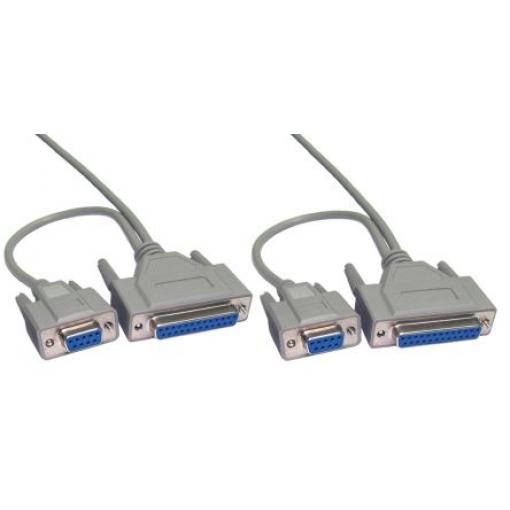 RS PRO Sériový kabel, A: Vnitřní délka 2.5 m, A: D-sub 25kolíkový, D-Sub 9pin, B: Vnitřní, B: DB9, DB25,