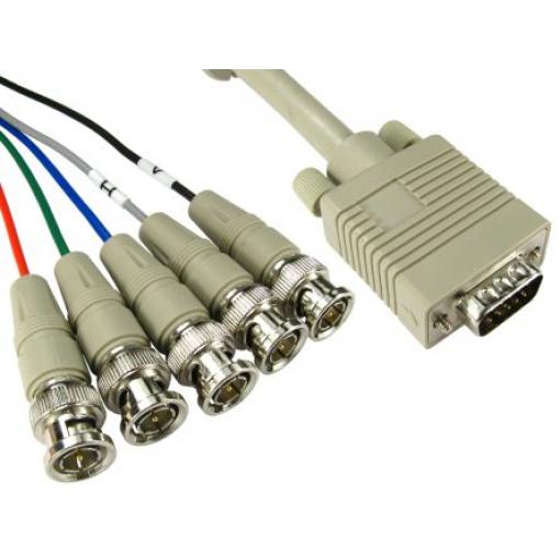 RS PRO, A: Vnější VGA, B: Vnější RGB x 5 Kabel VGA 2 m, Šedá