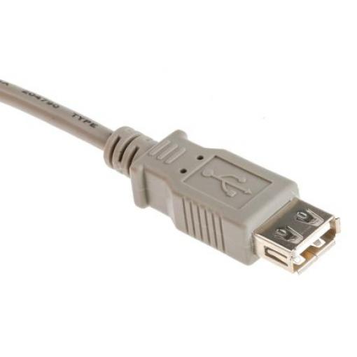 RS PRO Kabel USB do zásuvky IC Vnější, A: USB typu A, 1 m Vnitřní, Šedá, B: USB typu A