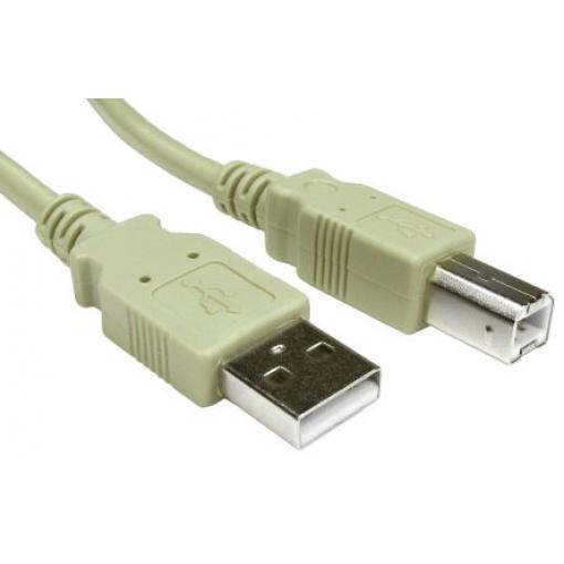 RS PRO Kabel USB do zásuvky IC Vnější, A: USB typu A, 3 m Vnější, Šedá, B: USB B