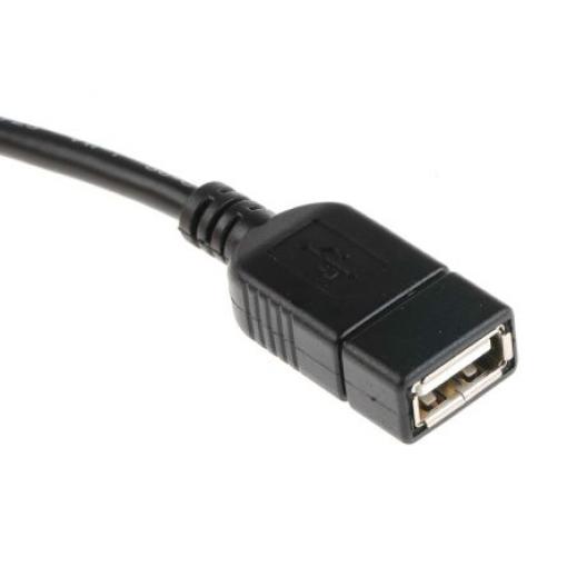 RS PRO Kabel USB do zásuvky IC Vnější, A: USB typ B, 150 mm Vnitřní, Černá, B: USB typu A