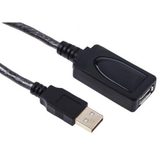 RS PRO Kabel USB do zásuvky IC Vnější, A: USB typu A, 12 m Vnitřní, Černá, B: USB typu A