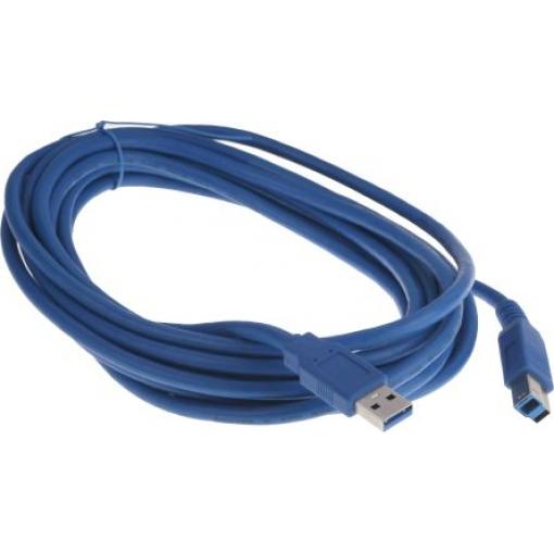 RS PRO Kabel USB do zásuvky IC Vnější, A: USB typu A, 5 m Vnější, Modrá, B: USB B