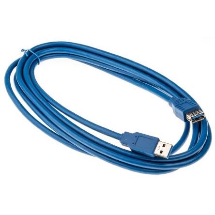 RS PRO Kabel USB do zásuvky IC Vnější, A: USB typu A, 3 m Vnitřní, Modrá, B: USB typu A
