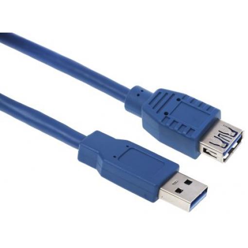 RS PRO Kabel USB do zásuvky IC Vnější, A: USB typu A, 5 m Vnitřní, Modrá, B: USB typu A