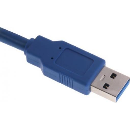 RS PRO Kabel USB do zásuvky IC Vnější, A: USB typu A, 1 m Vnější, Modrá, B: USB typu A