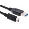 RS PRO Kabel USB do zásuvky IC Vnější, A: USB typu C, 1 m Vnější, Černá, B: USB typu A