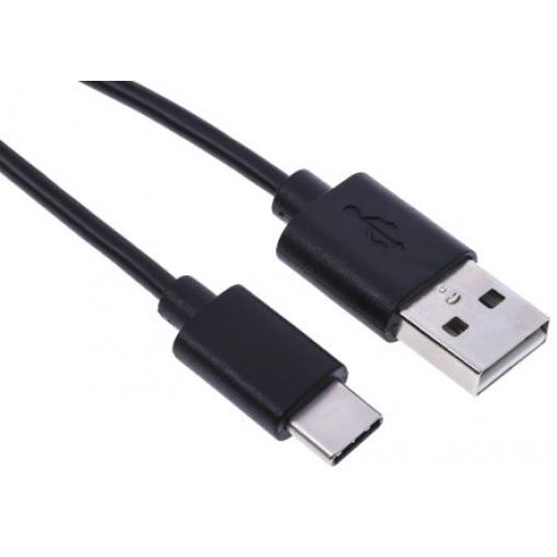 RS PRO Kabel USB Vnější, A: USB typu C, 1 m Vnější, Černá, B: USB typu A