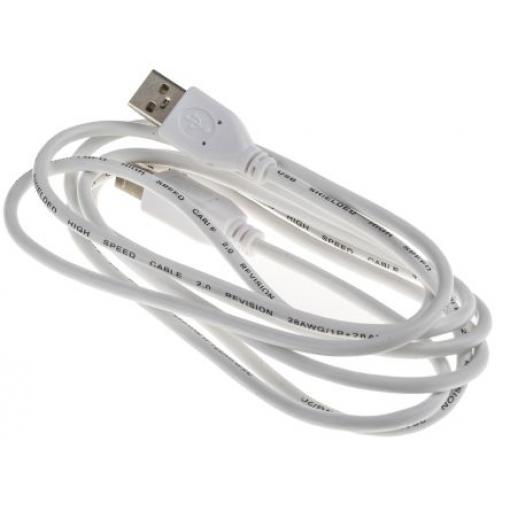 RS PRO Kabel USB do zásuvky IC Vnější, A: USB typu A, 2 m Vnější, Bílá, B: USB B